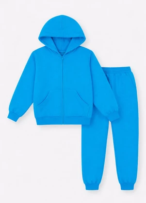 Abrange - Conjunto Infantil Menino em Moletom Azul - ABRANGE
