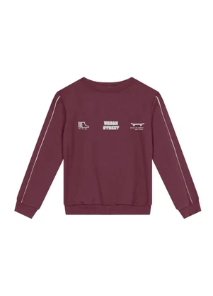 Brandili - Conjunto Infantil Menino em Moletom Bordô - BRANDILI