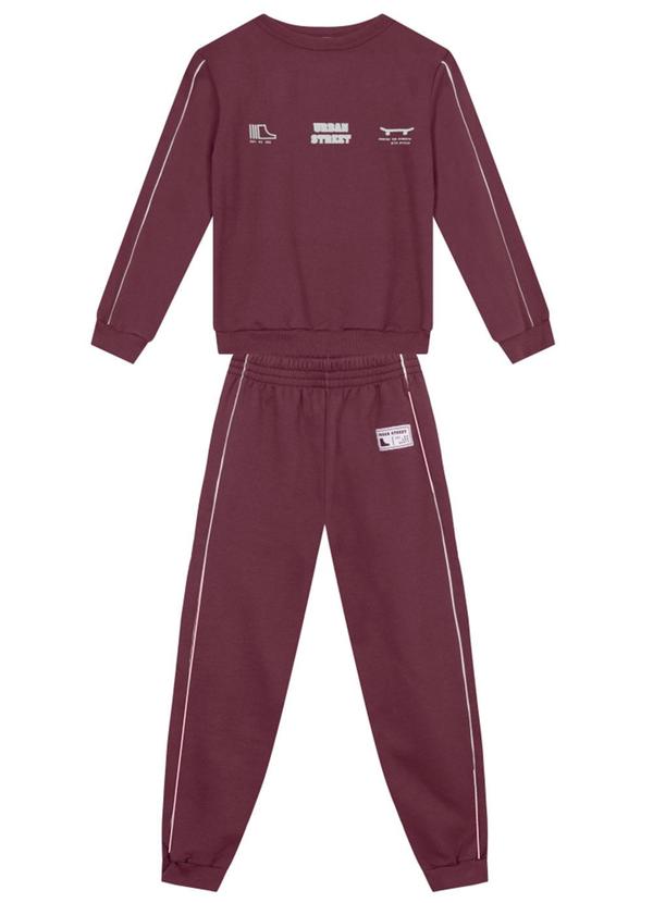 Brandili - Conjunto Infantil Menino em Moletom Bordô