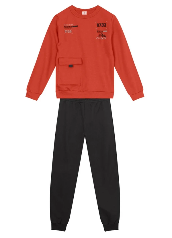 Brandili - Conjunto Infantil Menino em Moletom Marrom