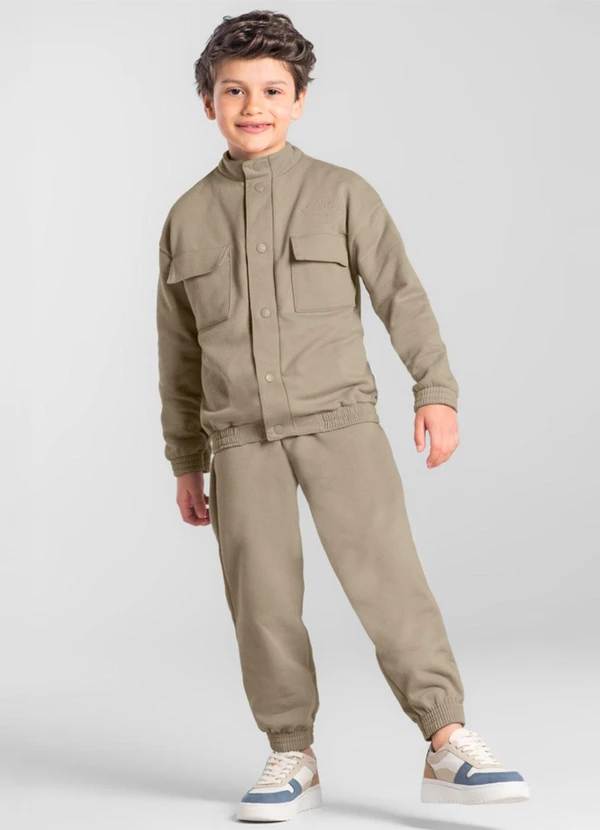 Brandili Mundi - Conjunto Infantil Menino em Moletom Marrom