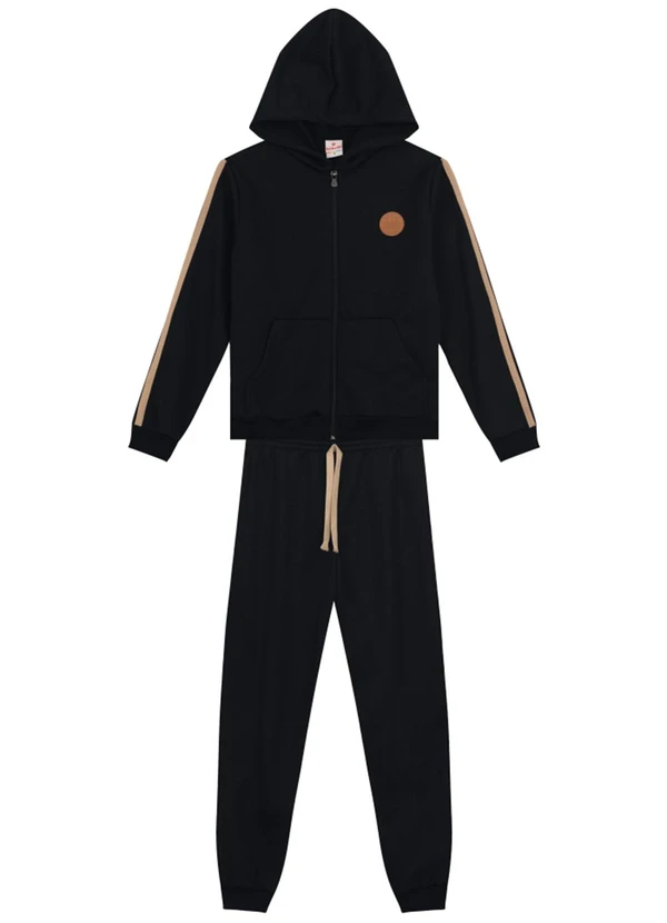 Brandili - Conjunto Infantil Menino em Moletom Preto