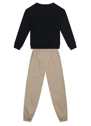 Brandili - Conjunto Infantil Menino em Moletom Preto - BRANDILI