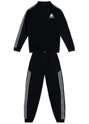 Brandili - Conjunto Infantil Menino em Moletom Preto - BRANDILI