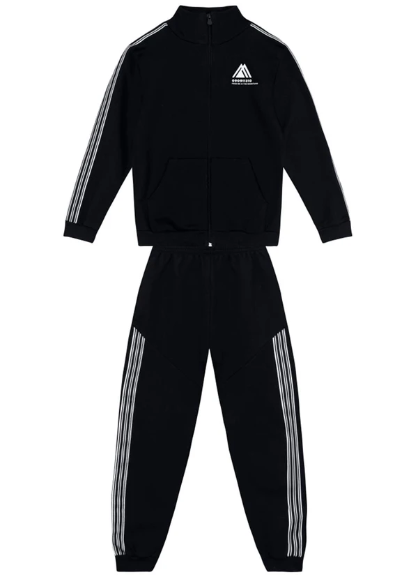 Brandili - Conjunto Infantil Menino em Moletom Preto
