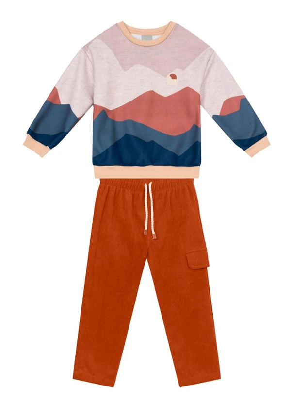 Mundi - Conjunto Infantil Menino em Moletom Sport Azul