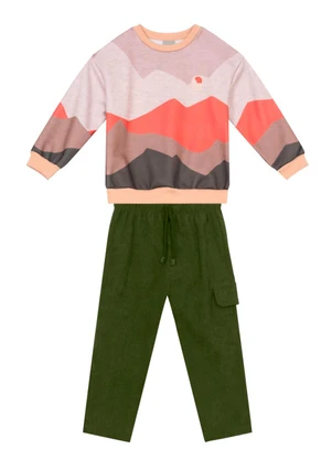 Mundi - Conjunto Infantil Menino em Moletom Sport Verde - MUNDI