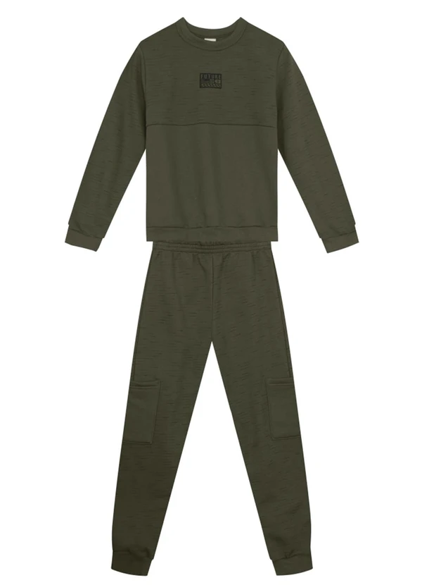 Brandili - Conjunto Infantil Menino em Moletom Verde 2