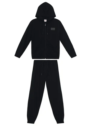 Brandili - Conjunto Infantil Menino em Suedine Preto - BRANDILI
