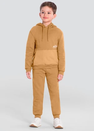 Brandili Mundi - Conjunto Infantil Menino em TricolineMarrom - BRANDILI MUNDI