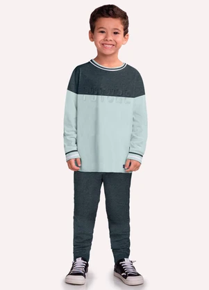 Milon - Conjunto Infantil Menino Embossing Cinza - MILON