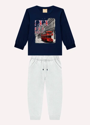 Milon - Conjunto Infantil Menino Estampa Azul - MILON