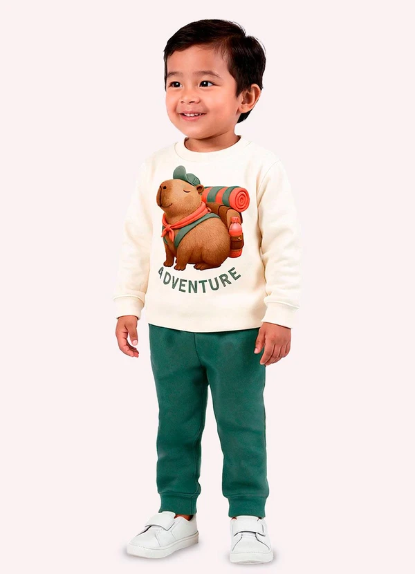 Kyly - Conjunto Infantil Menino Estampa Bege