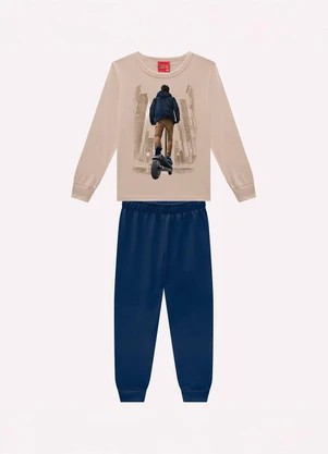 Kyly - Conjunto Infantil Menino Estampa Bege - KYLY
