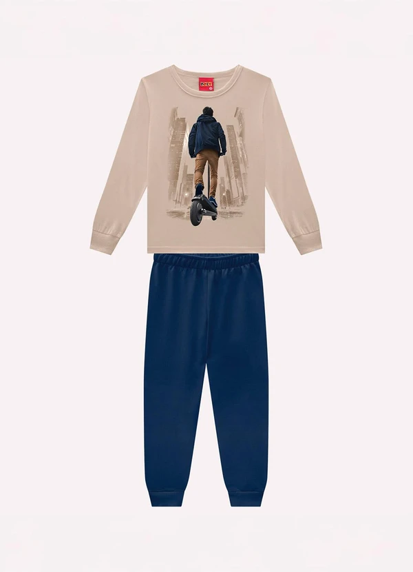 Kyly - Conjunto Infantil Menino Estampa Bege