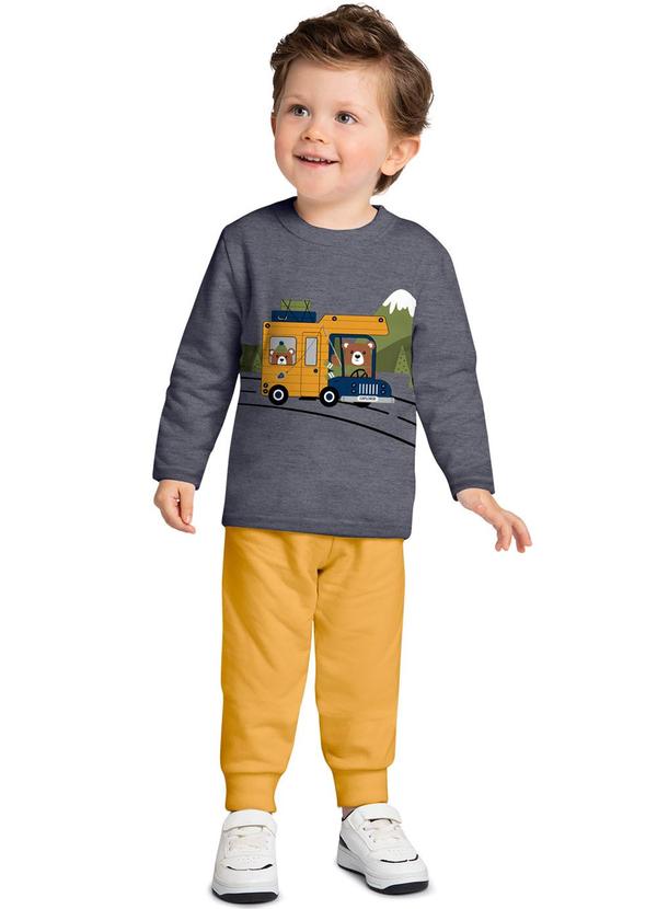 Kyly - Conjunto Infantil Menino Estampa Cinza