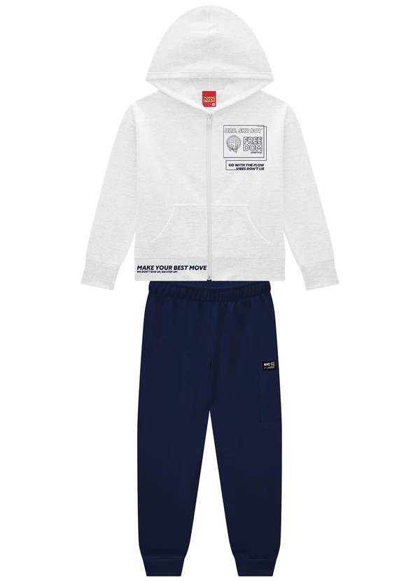 Kyly - Conjunto Infantil Menino Estampa Cinza