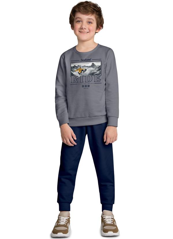 Kyly - Conjunto Infantil Menino Estampa Cinza