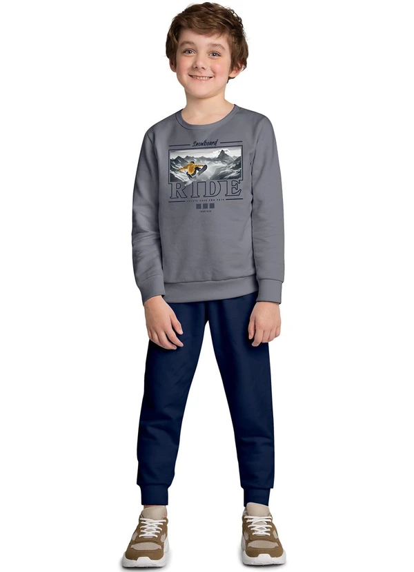 Kyly - Conjunto Infantil Menino Estampa Cinza