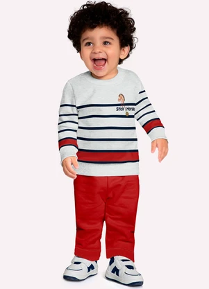 Milon - Conjunto Infantil Menino Estampa Cinza - MILON