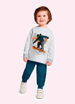 Kyly - Conjunto Infantil Menino Estampa Cinza - KYLY