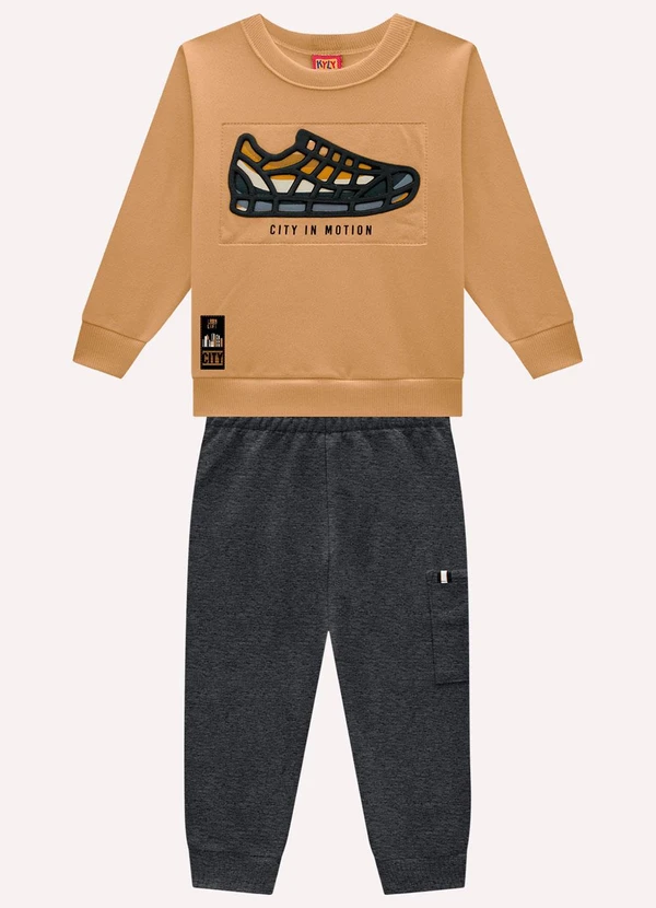 Kyly - Conjunto Infantil Menino Estampa Marrom