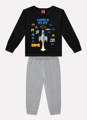 Kyly - Conjunto Infantil Menino Estampa Preto - KYLY