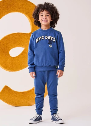 Bimbi - Conjunto Infantil Menino Estampado Azul - BIMBI
