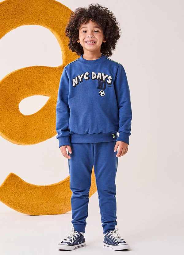 Bimbi - Conjunto Infantil Menino Estampado Azul