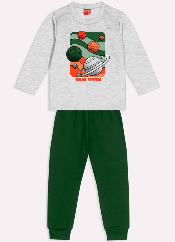 Kyly - Conjunto Infantil Menino Estampado Cinza