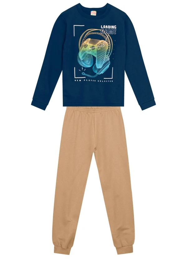 Brandili - Conjunto Infantil Menino Gamer Azul