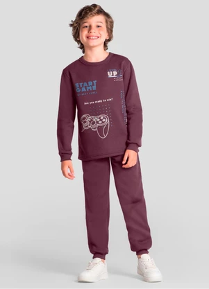 Brandili - Conjunto Infantil Menino Gamer Bordô - BRANDILI