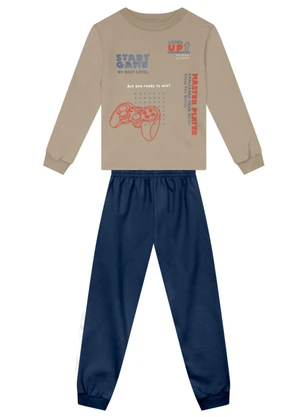 Brandili - Conjunto Infantil Menino Gamer Marrom - BRANDILI