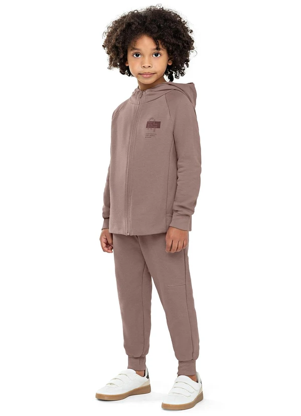 Colorittá - Conjunto Infantil Menino Gola Alta Capuz Marrom
