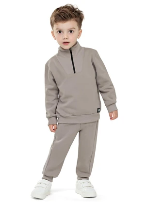 Colorittá - Conjunto Infantil Menino Gola com Zíper Cinza - COLORITTÁ