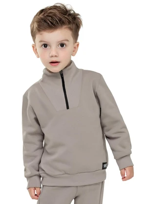 Colorittá - Conjunto Infantil Menino Gola com Zíper Cinza - COLORITTÁ