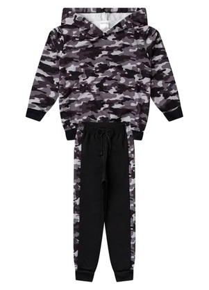 Rosa Azul - Conjunto Infantil Menino Inverno Camuflado Preto - ROSA AZUL