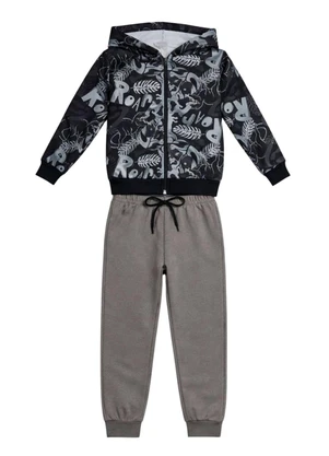Rosa Azul - Conjunto Infantil Menino Inverno Dino Cinza - ROSA AZUL