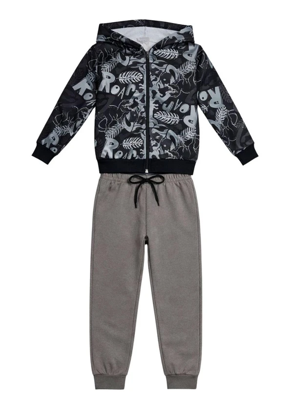 Rosa Azul - Conjunto Infantil Menino Inverno Dino Cinza 2