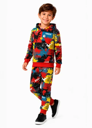 Rosa Azul - Conjunto Infantil Menino Inverno Dino Vermelho - ROSA AZUL