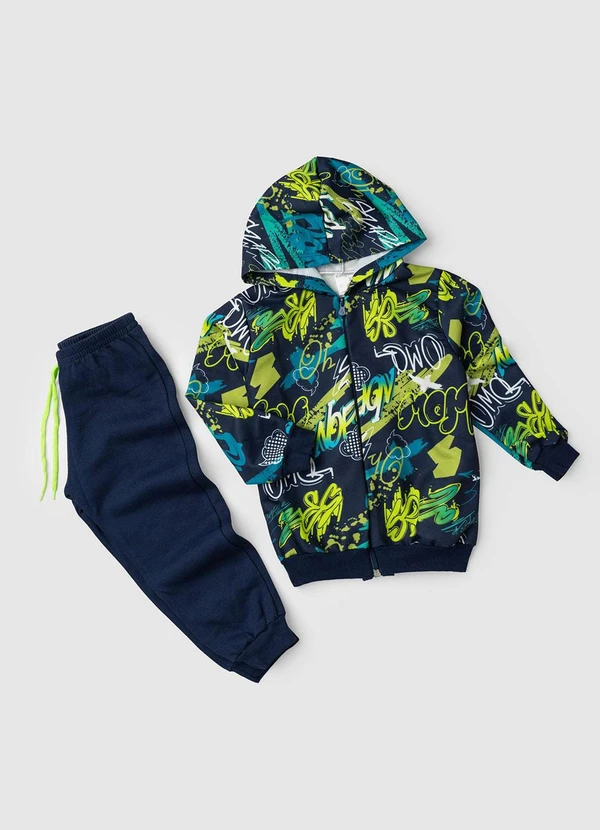 Rosa Azul - Conjunto Infantil Menino Inverno Estampa Azul 2