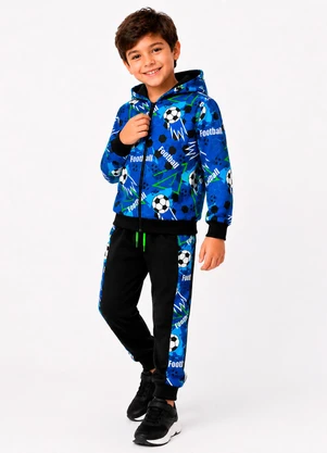 Rosa Azul - Conjunto Infantil Menino Inverno Football Azul - ROSA AZUL