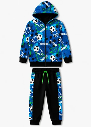 Rosa Azul - Conjunto Infantil Menino Inverno Football Azul - ROSA AZUL