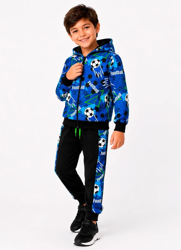 Rosa Azul - Conjunto Infantil Menino Inverno Football Azul