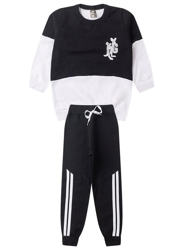 Rosa Azul - Conjunto Infantil Menino Inverno Kangulu Preto