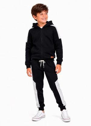 Rosa Azul - Conjunto Infantil Menino Inverno Kangulu Preto - ROSA AZUL
