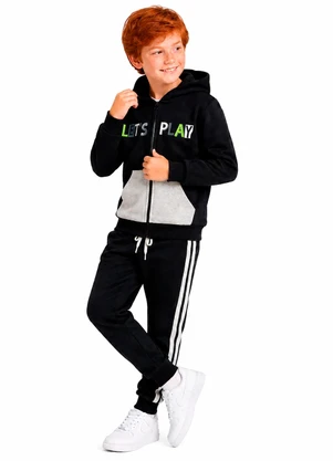 Rosa Azul - Conjunto Infantil Menino Inverno Let'S Play Preto - ROSA AZUL