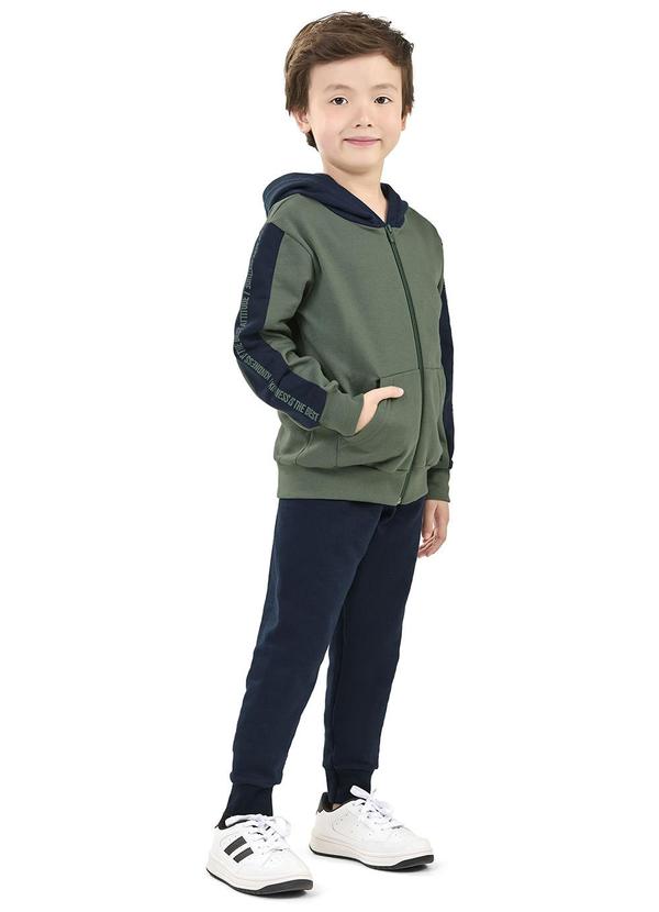 Elian - Conjunto Infantil Menino Jaqueta Bicolor Verde