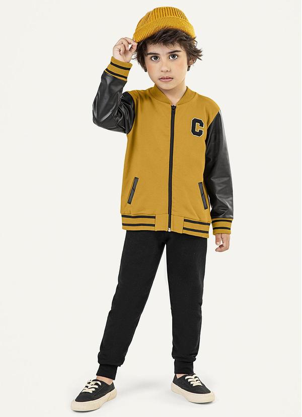 Colorittá - Conjunto Infantil Menino Jaqueta College Amarelo