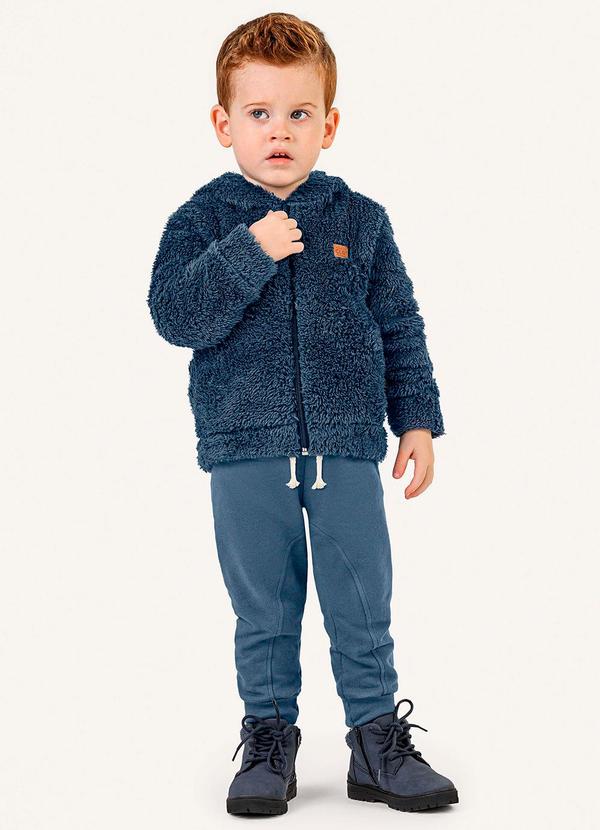 Colorittá - Conjunto Infantil Menino Jaqueta Peluciada Azul